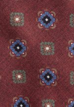 Burgundy silk tie floral print - Image 2