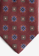 Burgundy silk tie floral print - Image 4