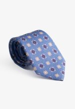 Sky blue silk tie floral print
