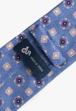 Sky blue silk tie floral print - Image 3