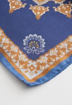 Blue-mustard silk pocket square - Image 4