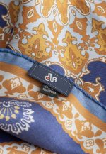 Blue-mustard silk pocket square - Image 3