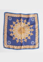 Blue-mustard silk pocket square - Image 2