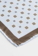 Light blue-brown silk pocket square - Image 3
