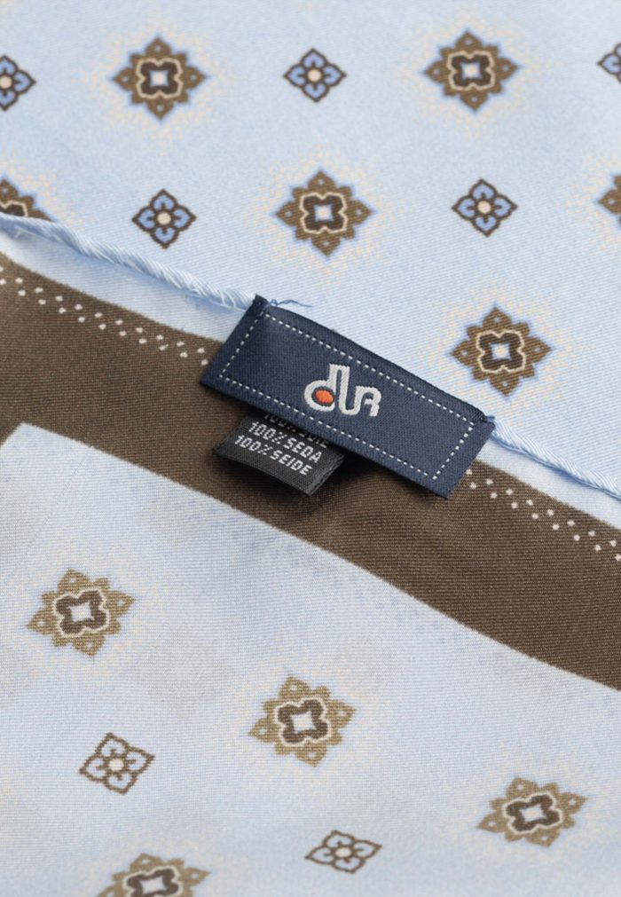 Σιέλ-καφέ μεταξωτό μαντηλάκι - Image 4