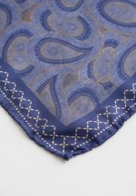 Blue paisley silk pocket square - Image 3