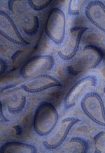 Blue paisley silk pocket square