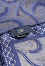 Blue paisley silk pocket square - Image 4