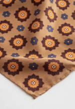 Οchre silk pocket square - Image 3