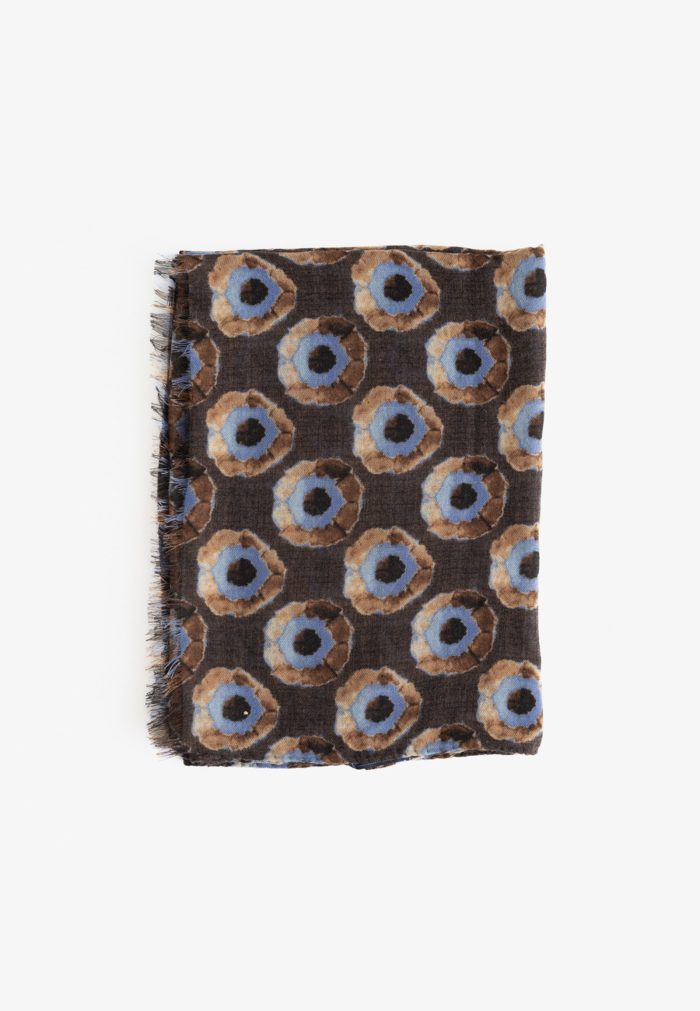 Καφέ κασκόλ από 100% Mαλλί - Image 2