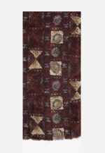 Ethnic-chic burgundy scarf 100% Wool - Image 2