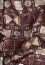 Ethnic-chic burgundy scarf 100% Wool - Image 3