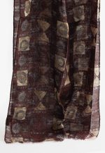 Ethnic-chic burgundy scarf 100% Wool