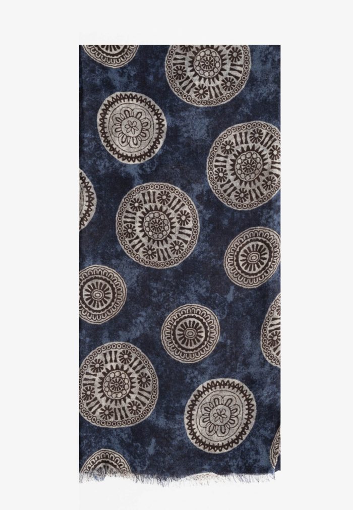 Μπλε κασκόλ από 100% Mαλλί - Image 2