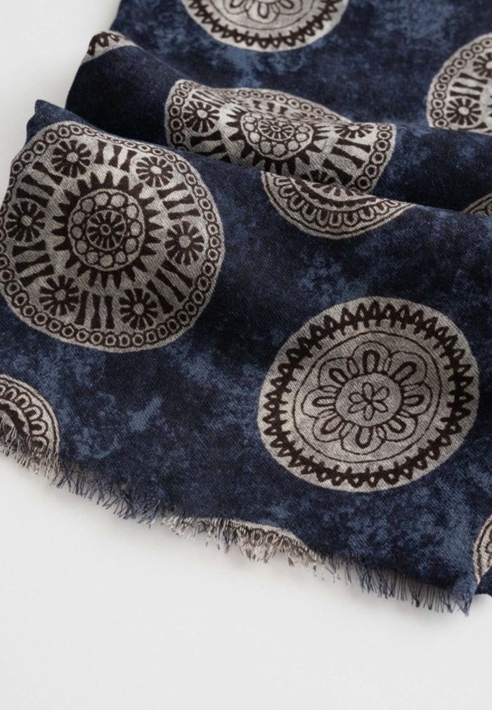 Μπλε κασκόλ από 100% Mαλλί - Image 5