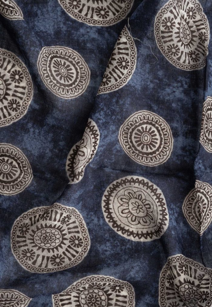 Μπλε κασκόλ από 100% Mαλλί - Image 3