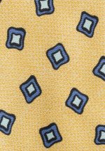 Mustard silk tie geometric print - Image 2