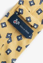 Mustard silk tie geometric print - Image 3