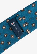 Petrol silk tie geometric print - Image 3