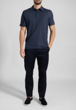 Blue Polo Linen Melange Regular Fit