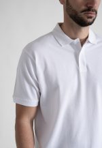 White combed cotton polo piquet - Image 3