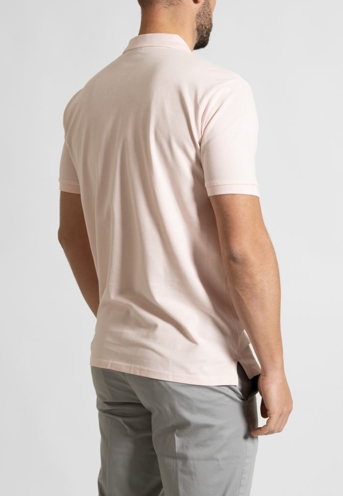 Light pink combed cotton polo piquet - Image 4