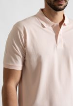 Light pink combed cotton polo piquet - Image 3