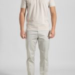 Ανοιχτό Γκρι πικέ πόλο Combed Βαμβάκι