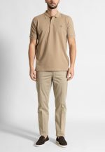 Sand combed cotton polo piquet