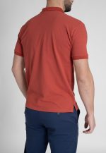 Marocco red combed cotton polo piquet - Image 4