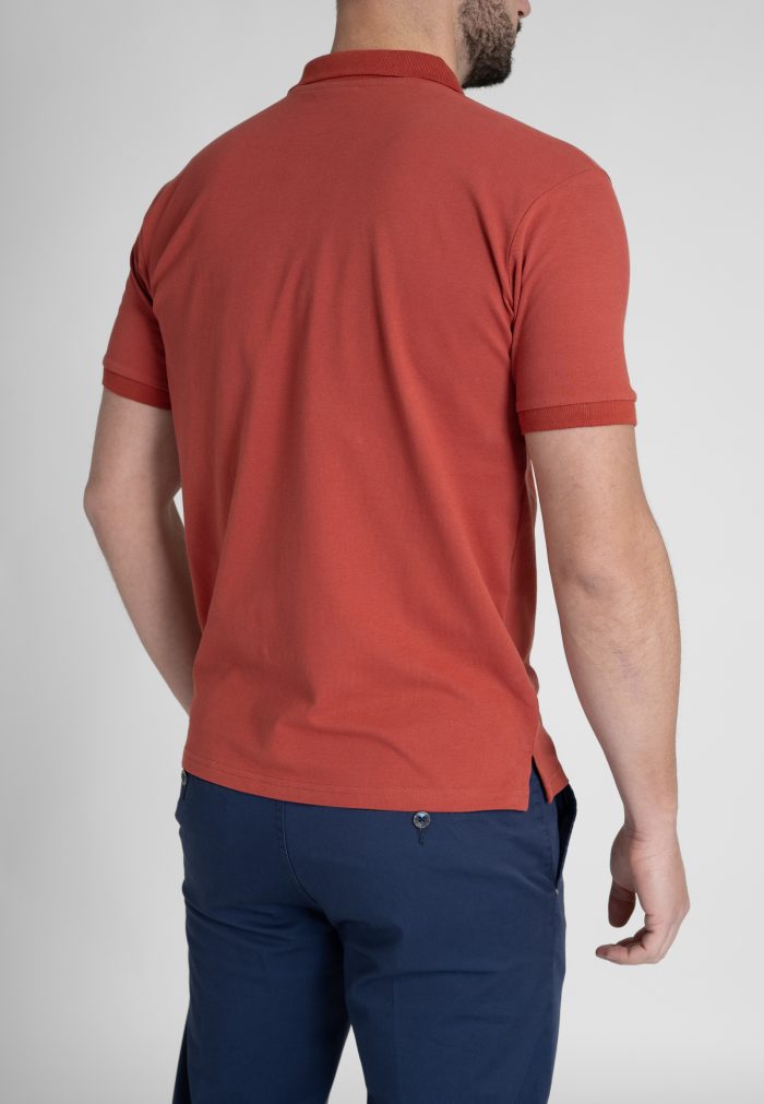 Marocco red combed cotton polo piquet - Image 4