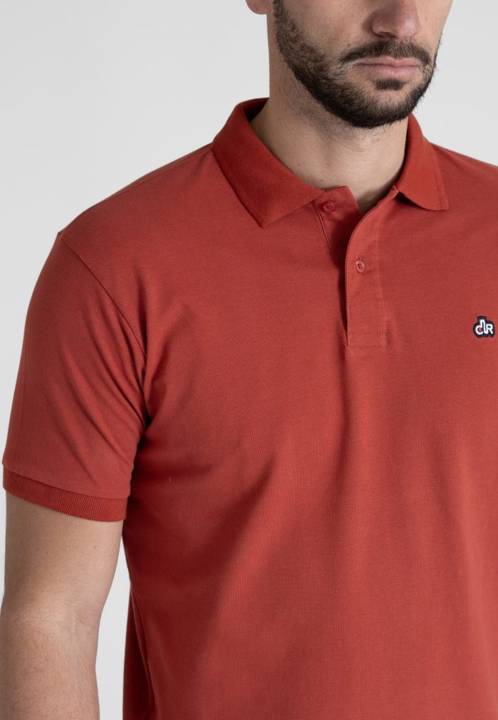 Marocco red combed cotton polo piquet - Image 3