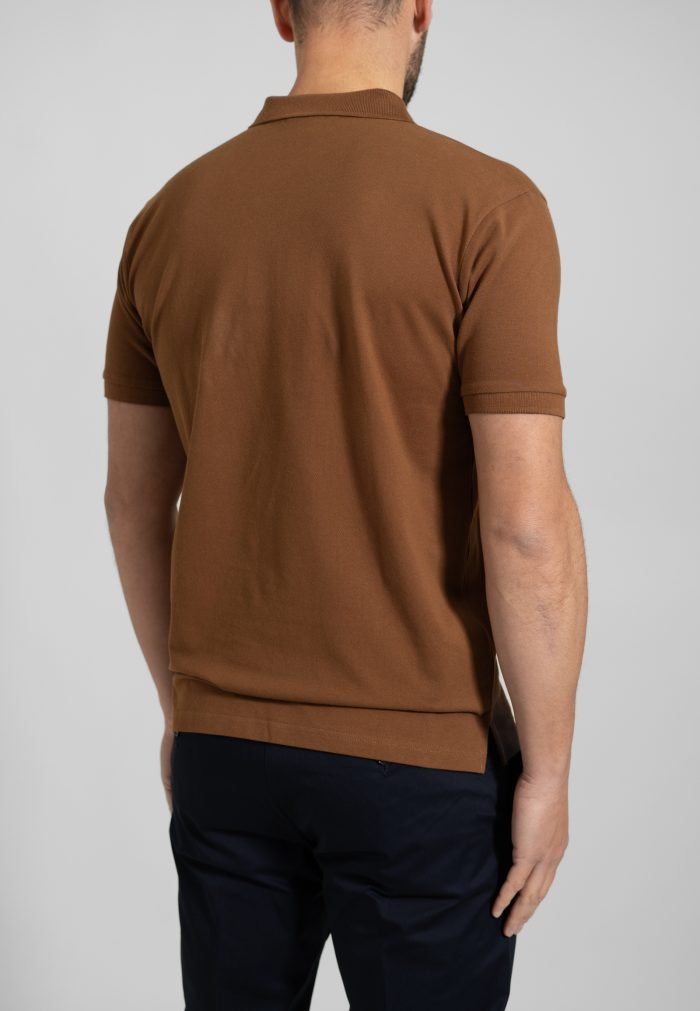 Cinnamon combed cotton polo piquet - Image 4