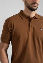 Cinnamon combed cotton polo piquet - Image 3