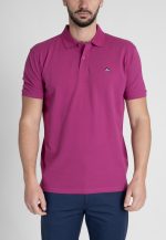 Magenta combed cotton polo piquet - Image 2