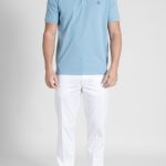 Blue teal πικέ πόλο Combed Βαμβάκι