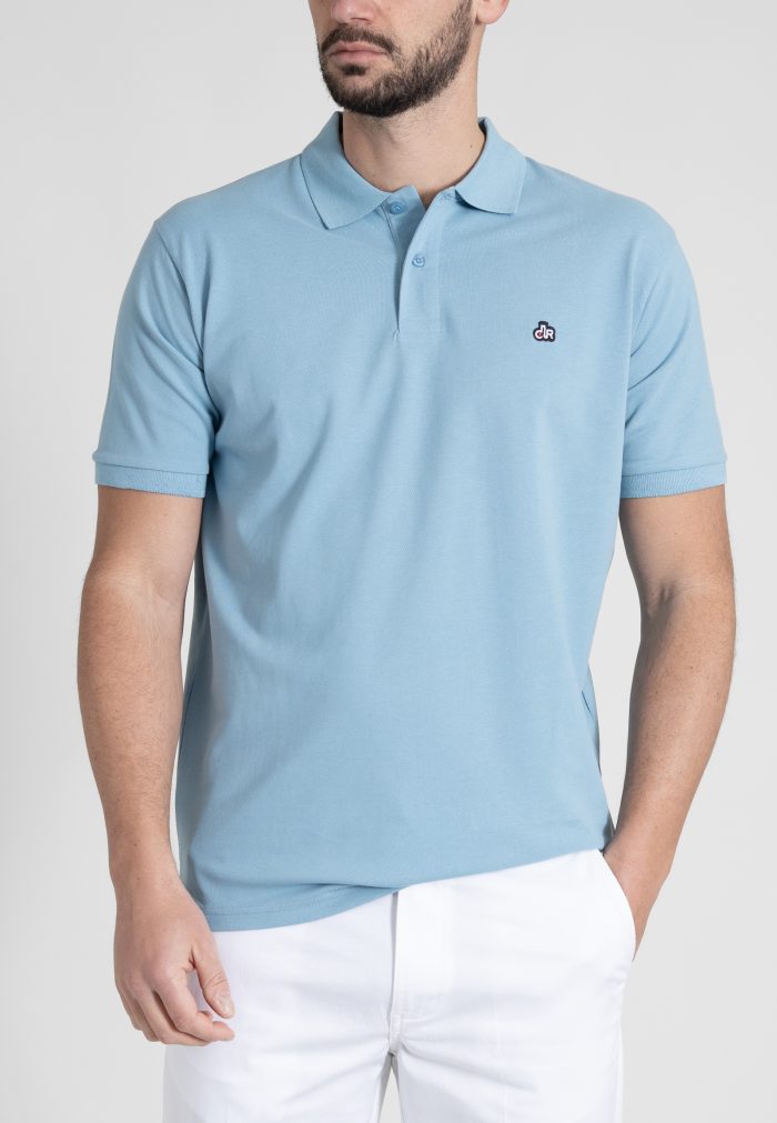 Blue teal Combed cotton polo piquet - Image 2