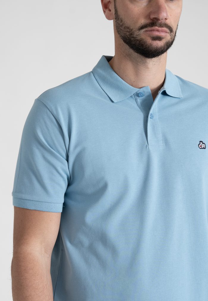 Blue teal Combed cotton polo piquet - Image 3