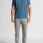 Pilot blue πικέ πόλο Combed Βαμβάκι