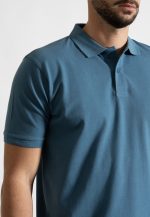 Pilot blue combed cotton polo piquet - Image 3