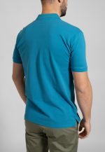 Petrol combed cotton polo piquet - Image 4