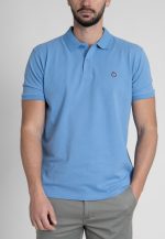Steel blue combed cotton polo piquet - Image 2