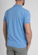 Steel blue combed cotton polo piquet - Image 4
