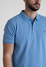 Steel blue combed cotton polo piquet - Image 3