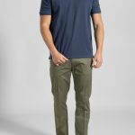 Μπλε jean πικέ πόλο Combed Βαμβάκι