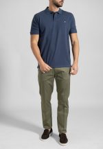 Blue jean combed cotton polo piquet