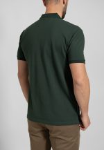 Forest green combed cotton polo piquet - Image 4