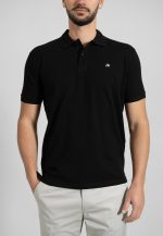 Black combed cotton polo piquet - Image 2