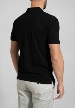 Black combed cotton polo piquet - Image 4