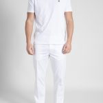 Λευκό Μπλούζα Λαιμόκοψη Combed Βαμβάκι